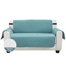 Pet Dog Sofa Cover With Straps, (Black/Grey/Brown/Mint Blue) Reversible Furniture Protector, Stain-Resistant & Tear-Resistant Seat Cushion Cover, Machine Washable Pet Sofa Cover, 24-78 Inch Armchair/Sofa Cushion - Mint Blue - View 13