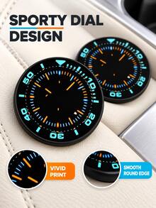 XF.Meraki Car Interior Accessories, 2pcs Car Cup Holder Coasters, 2.75 Inch Round Cup Coasters, 2D Printed Fluorescent Dashboard Design, Non-Slip Waterproof Dust-Proof Scratch-Resistant Easy To Clean Decoration, Universal Fit For Most Car Models - A - View 3
