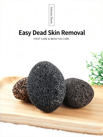 1pc Natural Volcanic Stone Pumice - Powerful Exfoliating Foot Scrub, Suitable For Feet, Hands, Heel Cracks, Ingrown Toenails - Professional Salon And Home Use - Removes Dead Skin, Odorless, And Gentle - Durable Volcanic Rock Material, Random Color