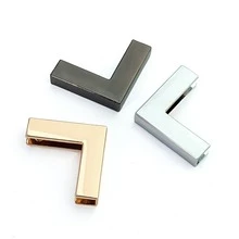 2件組金屬直角保護扣，適用於包包與筆記本，尖端式封口附邊緣與護角，斜挎包、單肩包與行李箱五金配件 - 銀色 - 查看 5