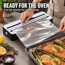 Space-Saving Plastic Wrap Dispenser With Hidden Sliding Cutter, Stable Suction Cup, Strong Magnetic Back And Reusable Hook And Loop, Suitable For Kitchen Wall, Refrigerator And Countertop For Plastic Wrap, Aluminum Foil, Parchment Paper And Wax Paper Rolls - View 6
