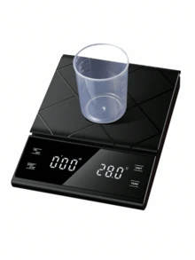 1pc Black High Precision Coffee Scale, 3000g/0.1g Electronic Kitchen Scale, Accurate Weighing, LED Backlit Large Display Screen, Timer, Count Up/Down, Tare Function, Multi-Unit Conversion, Auto Shut-Off, Portable Electronic Gram Scale, Baking Scale, Coffee Brewing, Ingredient Weighing, Home Kitchen And Baking Use, 3 AAA Batteries Not Included - Black - View 7