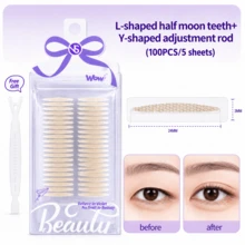 MONKIDS 100PCS/5 Sheets Breathable Invisible Double Eyelid Tape, Gift Y-Shaped Adjustment Rod,Double-Sided Eyelid Makeup Adhesive Tape, Transparent,Giveaways,Travel,Cheap Stuff,Travel Essential - Multicolor - View 13