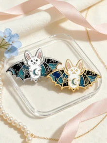 1pc Halloween Party Cartoon Animal Vintage Zinc Alloy Women's Brooch, Cute Bat Brooch For All Seasons, Fun Accessory For Bags, Suits, Daily Wear - Multicolor - View 2
