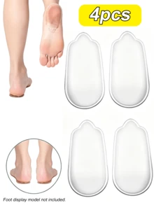 4PCS Solid Color Silicone Heel Pads For Beach, Outdoor, All Season - 4PCS Transparent - View 1