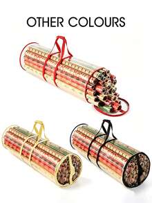 PVC Gift Wrapping Paper Storage Bag With Top And Side Handles, Wear-Resistant Tubular Container Organizer Bag, Suitable For Gift Wrapping & Decoration, Room Decor Storage, Christmas Bedroom Decoration, Home Decor, Car Accessories, Bathroom Storage, Household Supplies - Multicolor - View 6