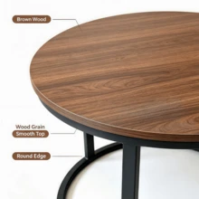 Stackable Marble Table With Metal Frame, Living Room Coffee Table With Sturdy Frame & Embedded Marble Surface, Movable & Space-Saving, Great Side Table For Living Room, Bedroom, Balcony And Terrace, One Random Floor Mat Included - Multicolor - View 7