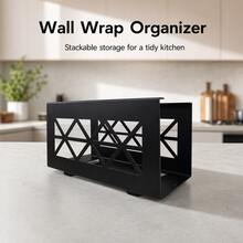 1/2/3pcsX Hollow Metal Countertop Storage Rack, Kitchen Roll Organizer Holder For Paper Towel, Cling Film, Aluminum Foil Roll, Desktop Storage Shelf - View 5