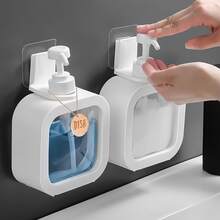 1/2pcs Transparent Dish Soap Dispenser, Bathroom Hand Soap Dispenser - With Rust-Proof Pump, Suitable For Kitchen Sink, Bathroom, / White Decorative Frame Transparent Square Soap Dispenser Refillable - Travel Bottles - View 3