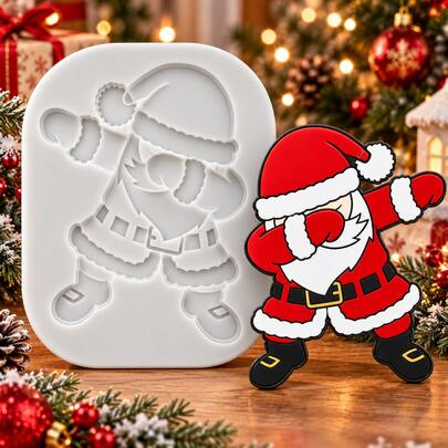 1pc Christmas Santa Claus Silicone Mold, Candle Mold, Soap Mold, Resin Molds, DIY Soft Pottery Clay Drop Glue Decorative Mold, Moldes Para Velas, Plaster Mold, Hand Decorative Art Tools, Multi-Purpose Silicone Mold