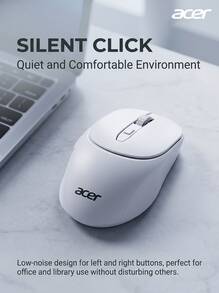 Acer Wireless 2.4G Bluetooth Dual-Mode Mouse, Quiet, Portable, Compact, Business Office, Desktop PC, Apple Laptop Compatible, USB Interface, Black - Wireless Bluetooth Dual-Mode - View 8