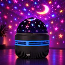 Lampu Proyeksi Langit Berbintang USB, Proyeksi Bintang & Bulan Berwarna-warni, Pasang & Mainkan, Langit Malam Impian untuk Kamar Tidur, Pesta & Hadiah - Stellar - View 5
