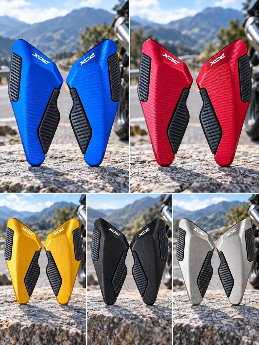Motorcycle Rear Passenger Foot Pegs PCX160 PCX125, 1 Pair Enlarged & Widened CNC Aluminum Alloy Rear Foot Pegs With Anti-Slip Rubber Pads, Passenger Footrest Pads, Scooter Motorcycle Modification Replacement Parts