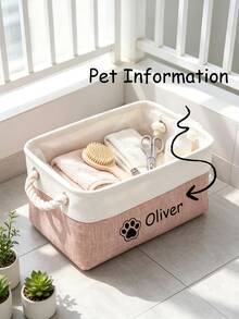 Customized Pet Storage Basket, Personalized Information, Multi-Functional Storage For Cats And Dogs, Pet Supplies And Clothing Storage, Personalized Home Gift, Perfect Gift For Family And Pets For Halloween Or Christmas - Multicolor - View 6