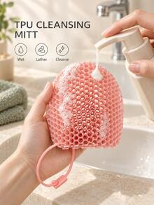 TPU Bath Cleaning Finger Sleeves Honeycomb Design Gentle Dead Skin Removal Deep Exfoliation Quick Lather Fast Drying Bathing Shower Scrubbing Makeup Removal Daily Essential - Multi-color - View 2