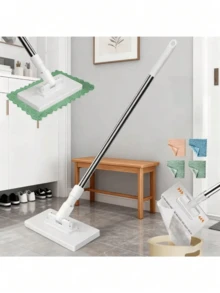 Heavy Duty Automatic Hands-Free Mopping System, Includes 4 Replacement Pads And One-Touch Replacement Function - ABS Material/Wall-Mounted Cleaning Machine, Suitable For Floors, Windows, Kitchen, Bathroom, Compatible With Standard Cleaning Cloths - Multicolor - View 8