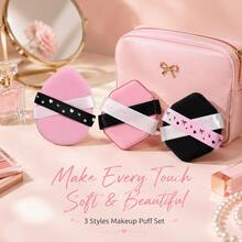 MONKIDS 3PCS Soft Wet & Dry Air Cushion Powder Fluffy Sponge,Thicker & Larger Wet & Dry Face Cleansing Puff, Cushion Powder Puff, Super Soft & Thick Powder Puff, Suitable For Foundation, BB Cream, Loose Powder, Wet & Dry Use - Multicolor - View 9