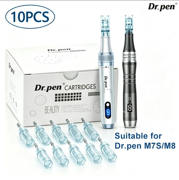 10Pcs Dr.Pen M8 Model Microneedle Pen Replacement Needles, Disposable Replacement Needle Tips, Individually Sterile Blister Packaging, Compatible With M7S/M8 Electric Microneedling Pen, Home Facial Skin Care, Non‑Medical Use - Dr.pen M8 - View 1