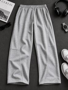 Men's Casual Minimalist Sports Pants And Sweatpants, Classic Fashion, Versatile, Comfortable Loose Fit, Suitable For Daily Wear, Outdoor Activities And Travel - Grey - View 10