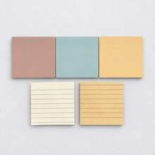5pcs/Set 7.5cm Square Sticky Notes, 3pcs Waterproof PET Transparent Notes + 2pcs Lined Paper Notes, Self-Adhesive Memo Pads For Study And Office - one-size - View 11