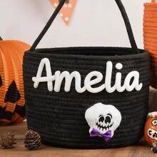 Personalized Halloween Gift Basket, Storage Basket, Trick Or Treat Gift Basket, Handheld Basket, Halloween Gift Basket - Multicolor - View 40
