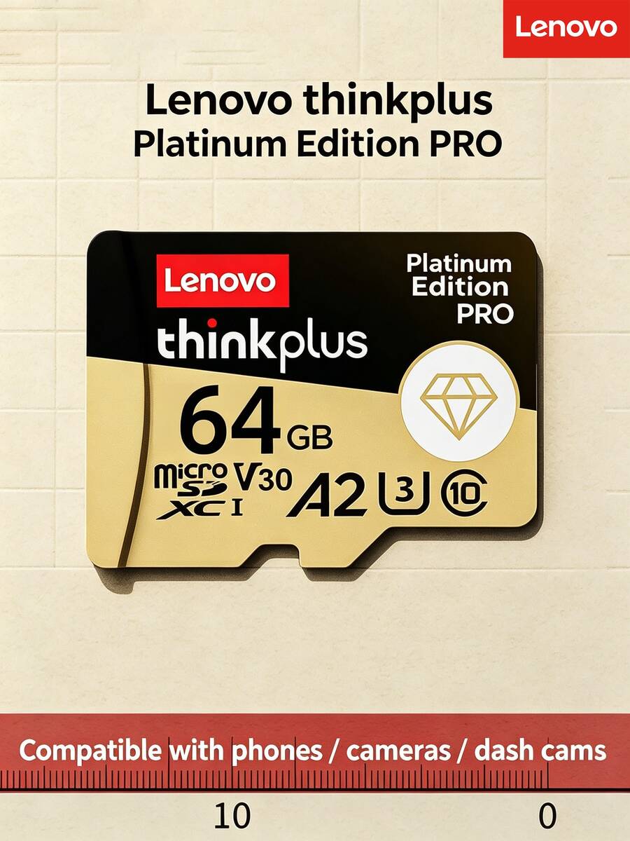 Lenovo TF Card (Micro SD Card) Compatible With Cameras, Surveillance, Home Storage, Dash Cams [Platinum Edition] Ultra HD 4K Camera Memory Card - View 1