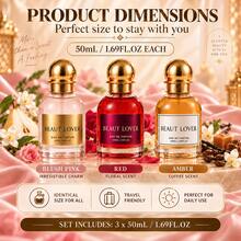 BEAUT LOVER Set Semprotan Wewangian Rambut & Tubuh 3 Buah, 50ml/1.69Fl.Oz Per Botol, Seri Semprotan Wewangian Rambut & Tubuh, Set Hadiah Penyegar Harian - Aroma kopi + Aroma buah-buahan manis + Aroma bunga - View 3