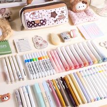 Yescholar 1pc Cute Dog Embroidered Large Capacity Pencil Case With Handle, Multi-Compartment Zipper Pen Bag With Front Pockets, Portable Stationery Organizer For Girls, Teens & Students, School & Daily Use - Cute Dog Embroidery Large Capacity Pencil Case - View 6