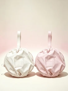 1pc/2pcs Round Waterproof Multi-Pocket Storage Bag, Lightweight Fabric Underwear Organizer, Minimalist Solid Color Round Shape, Portable Classification Storage Function, Travel Bra Socks Pouch Suitable For Vacation, Camping, Back To School - Multicolor - View 12