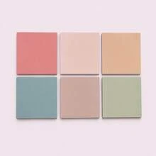 Set 6 Warna Kertas Tempel Persegi Berwarna-warni, Bantalan Memo Perekat Diri yang Dapat Ditulis untuk Belajar, Kantor, Perencanaan, Pengingat, dan Memo - Satu-Ukuran - View 11