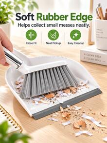 Mini Broom And Dustpan Cleaning Set - Suitable For Home Cleaning And Small Spaces; Includes Mini Broom, Keyboard Brush And Plastic Dustpan; Perfect For Cleaning Car Interior, Home, Desk, Kitchen And Pet Mess. - Multicolor - View 3