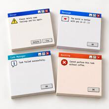 4 Packs Retro Computer Error Sticky Notes, 200-Sheet Funny Y2K Popup Memo Pads For Office, School, Journaling & Desk Reminders - one-size - View 8