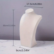 1pc Necklace Display Stand, Velvet Mannequin Neck Holder, Jewelry Necklace Hanging Rack, Pendant Display Prop - Beige - View 2