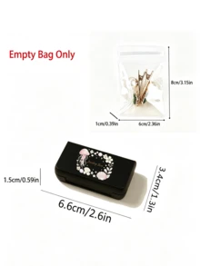 Cute Jellyfish Shell Print Mini Jewelry Storage Box, Comes With 2pcs Anti-Oxidation Storage Bags, Fashionable Small Accessories Organizer Box, Portable Travel Jewelry Box, Compartment Storage For Earrings, Rings, Necklaces, Suitable For Outings, Dorms, Makeup Vanity, Christmas Gift, Empty Box Only - Multicolor - View 9