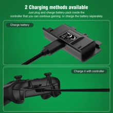 600mAh 可充電電池，適用於 Xb Ox，LED 狀態燈，快速充電，替換電池組，適合頻繁玩家 - 黑色-系列 - 查看 3