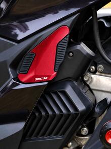 Motorcycle Rear Passenger Foot Pegs PCX160 PCX125, 1 Pair Enlarged & Widened CNC Aluminum Alloy Rear Foot Pegs With Anti-Slip Rubber Pads, Passenger Footrest Pads, Scooter Motorcycle Modification Replacement Parts - A - View 4