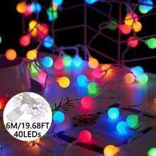 1Pack LED Colorful Ball String Lights, LED Frosted Small Ball String Lights,Ball Fairy String Lights,Indoor Decorative String Lights,Suitable For Outdoor, Atmosphere Decoration, Christmas Holiday Decoration (Battery Powered, Batteries Not Included) - Colorful - View 13