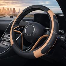 1pc Universal Car Steering Wheel Cover, 15 Inch PU Leather Anti-Slip Breathable Steering Wheel Protector, Soft Comfortable Grip, Sweat-Resistant All-Season Interior Accessory For Sedan SUV - Multicolor - View 10