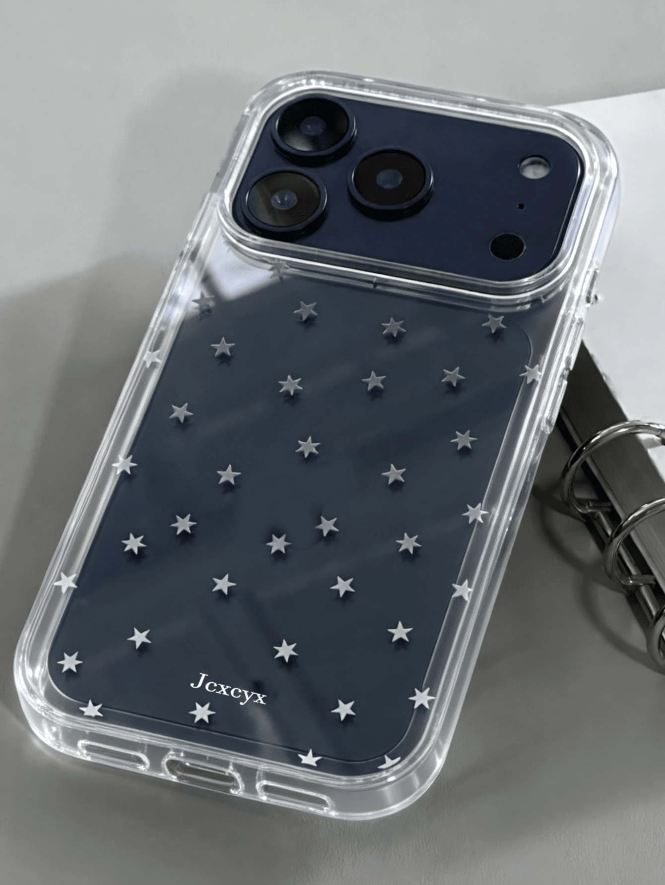 黑白星星透明手機殼，適用於 iPhone 18 Pro Max、17 Pro Max、17 Pro、17、16 Pro Max、16 Pro、16、15 Pro Max、15 Pro、14、15、16 Plus、11、15、14、13、17，可愛極簡透明軟殼，適合女生或女性，可作為禮物使用