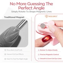 Beautizon Nailartlab Multifunctional Rotating Cat Eye Nail Art Magnet: Tool With Stand, Multiple Heads For Wide Beam, Ring And Crystal Cat Eye Effects, Automatic Glass Bead Magnetic Rod, Suitable For Beginners DIY Nail Art Tool - Multicolor - View 8