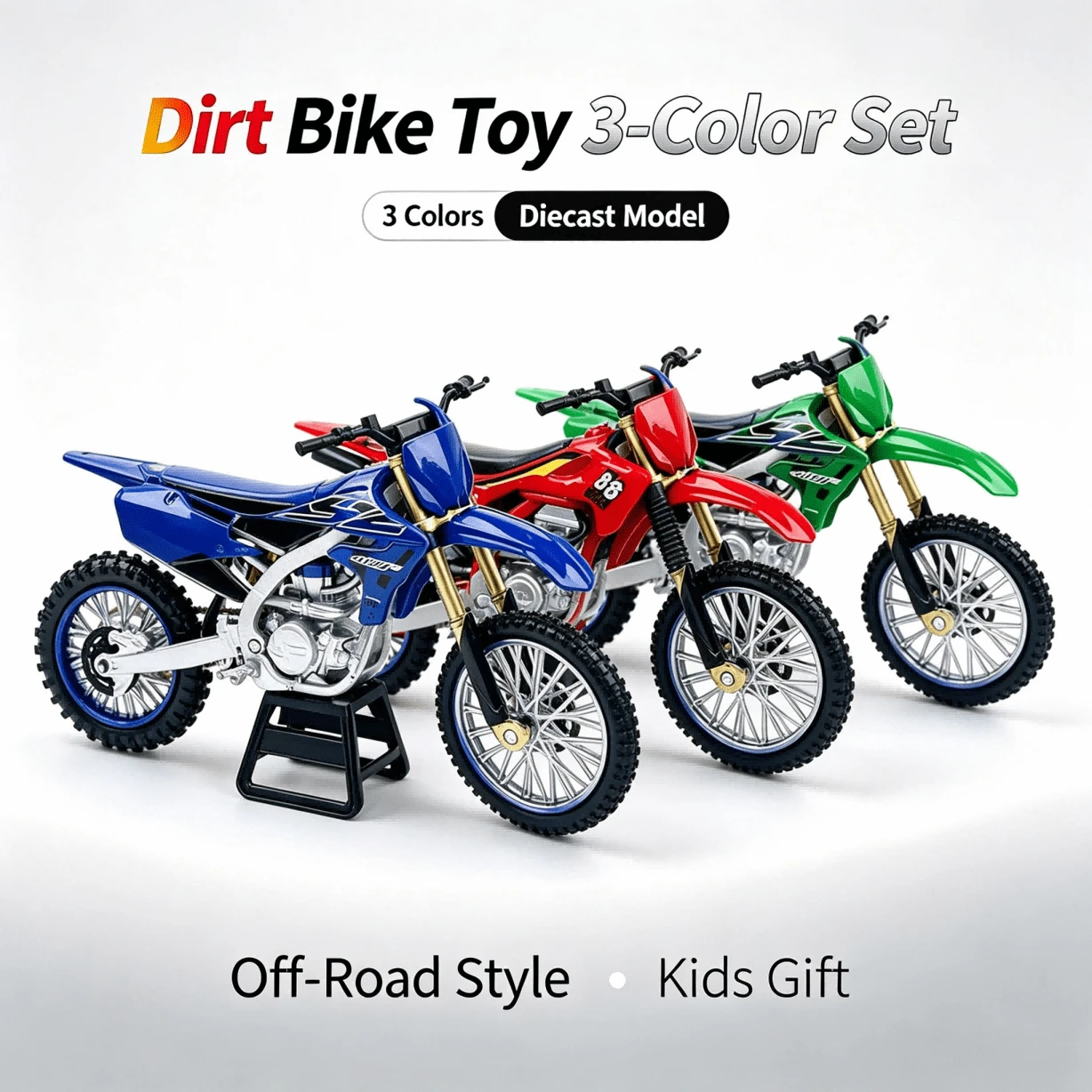 Realistic Off-Road Motorcycle Alloy Model Desktop Collectible Display Piece, Birthday Christmas Easter Party Small Gift, Holiday Gift, Prank Toy, Fun Decorative Prop
