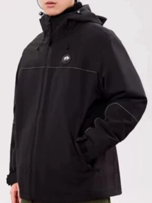 CAMEL CROWN Women's Ski Jacket Waterproof Warm Coat Winter Fleece Snow Coat Hooded Snowboarding Jacket - Phantom Black - View 4