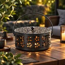 1pc Exquisite Mosquito Coil Holder With Lid, Fire-Resistant Incense Burner, Suitable For Indoor And Outdoor Home Use, Decorative Aromatherapy Burner With Ash Tray, Stable Base, Elegant Design, Suitable For Bedroom, Patio, Camping, Travel And Daily Home Decor - Multiple Styles - View 19
