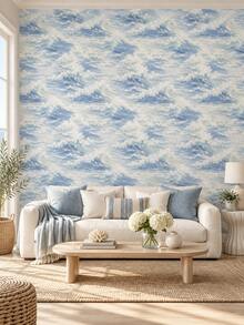 1 Roll Floating Waves Wallpaper, Removable Wall Sticker, Exquisite Mural, Suitable For Home Decor And Wall Art, Ready-To-Use Wall Panel, Wall Covering Material, Spring Home Decor, Instantly Refresh Your Living Space. Rama Decorative Sticker - Perfect Gift For Birthday And Graduation Ceremony. Halloween Decor, Halloween Gift, All Saints' Day Decor, All Saints' Day Gift - Multicolor - View 6