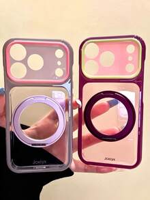 Cute Dual-Color Candy Camera Protective Case, Compatible With IPhone 17 Pro Max, 17 Pro, 16 Pro, 16 Pro Max, 15, 14, 13 Pro Max, 14, 15, 16 Plus, 13, 15, 17, With Rotating Ring Stand, Shockproof Protective Cover, Gift Set - Gray Pink - View 4