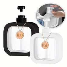 1/2pcs Transparent Dish Soap Dispenser, Bathroom Hand Soap Dispenser - With Rust-Proof Pump, Suitable For Kitchen Sink, Bathroom, / White Decorative Frame Transparent Square Soap Dispenser Refillable - Travel Bottles - View 4