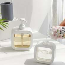 1/2pcs Transparent Dish Soap Dispenser, Bathroom Hand Soap Dispenser - With Rust-Proof Pump, Suitable For Kitchen Sink, Bathroom, / White Decorative Frame Transparent Square Soap Dispenser Refillable - Travel Bottles - View 5