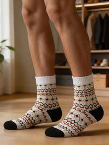 1/5/10 Pairs Unisex Mid-Calf Socks, Comfortable Thick Fashion Socks For Autumn/Winter, Suitable For Commuting, Home Indoor Floor Wear - Multicolor - View 7