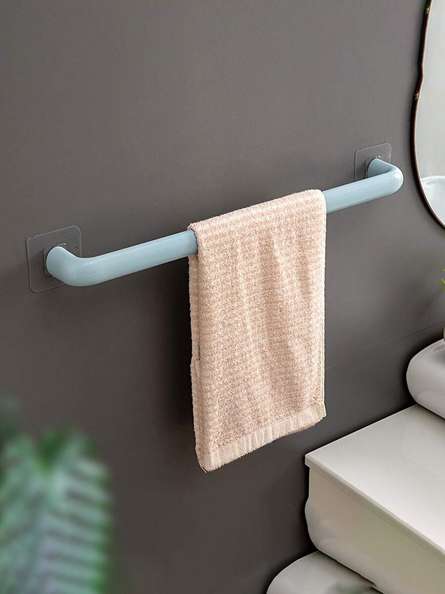 1set Multi-Functional Towel Rack - Self-Adhesive Towel Rack - Wall-Mounted Bathroom Towel Rack - Shoe Rack - Bathroom Slippers Rack - Free Hole-Drilling Bathroom Towel Bar - Multicolor - View 1