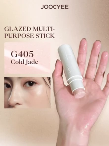 JOOCYEE GLAZED MULTI-PURPOSE STICK Rubor de Brillo Natural Duradero, Tinte de Mejillas de Brillo Natural Iluminador, Maquillaje de Color Facial con Acabado Húmedo, Altamente Pigmentado y de Larga Duración, Para Uso Diario, Fiestas & Looks Y2K, Vegano, Maquillaje Cosmético de Belleza para Mujeres y Niñas - G405 Jade Frío (Mejora: 5,2 g) - Ver 2